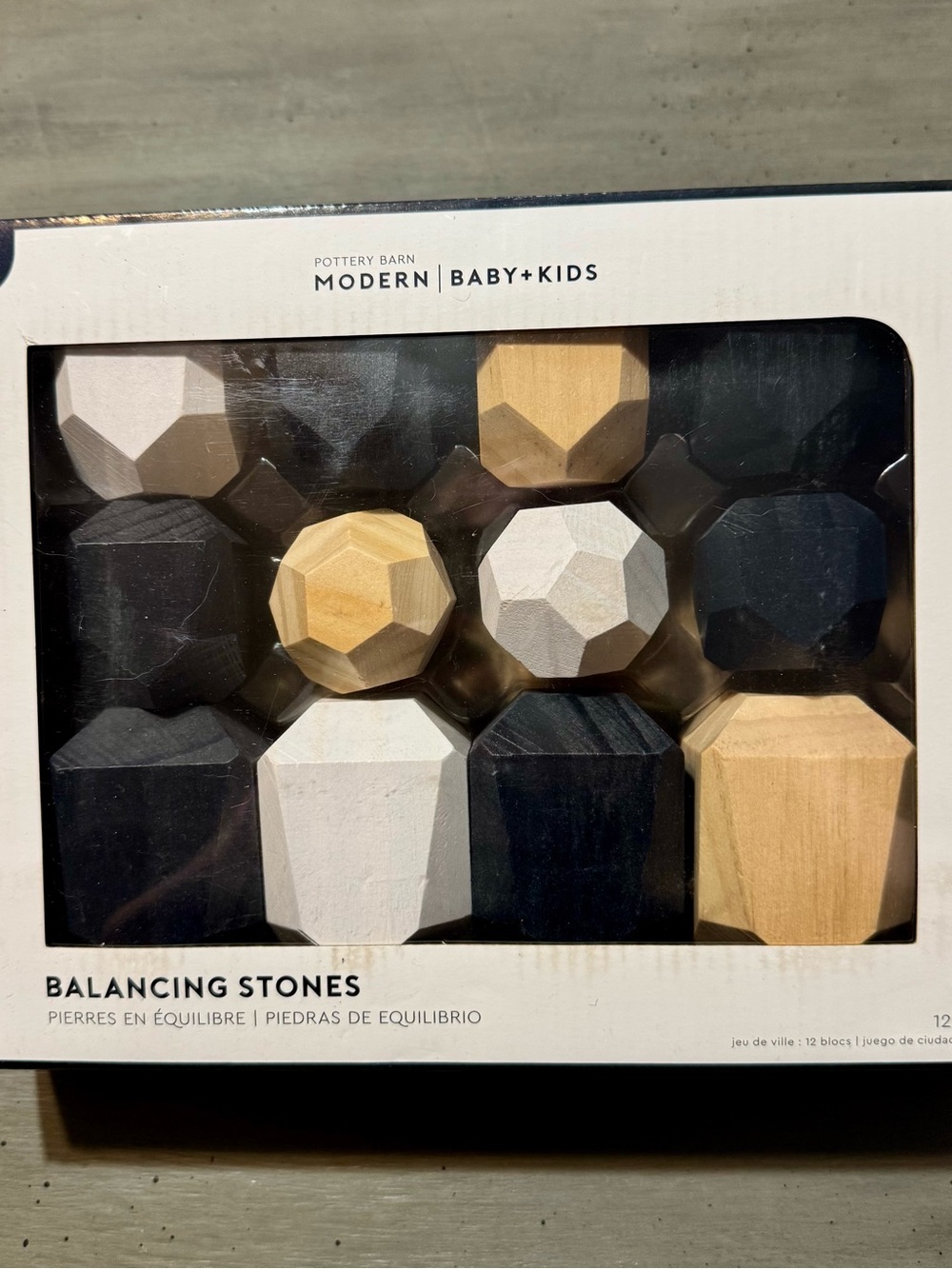 Pottery Barn Baby+Kids Wooden Balancing Stones - Black, White & Natural